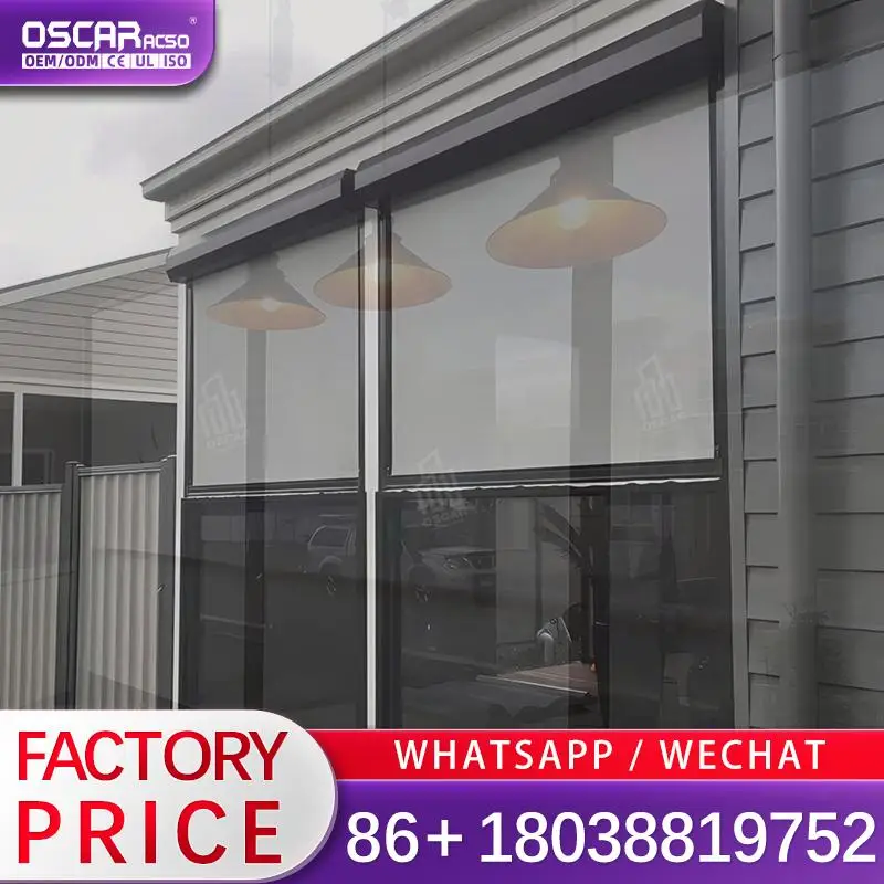 Transparent Outdoor Windproof Horizontal Screen with Beautiful View for Garden Patio Balcony Rolling Blind