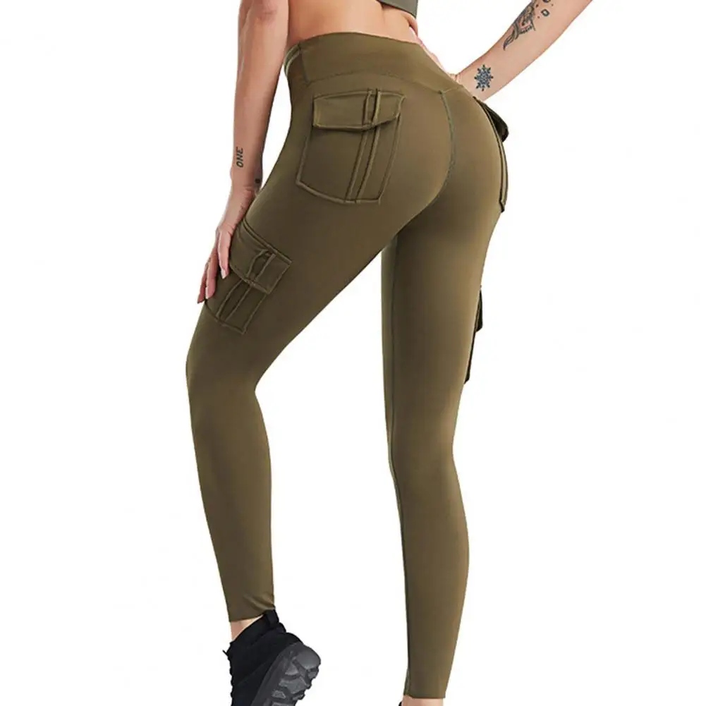 Gym Leggings for Women 2024 High Waist Fashion Fitness Pants Pocket Design High Waist Sport Leggings Elastic Slim Active Pants