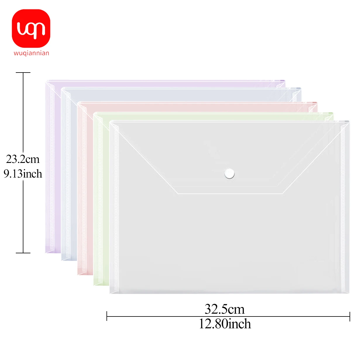 Sac à documents de grande valeur, design transparent, bouton d'apparence, matériel de bureau, sac à induction étanche, 6 pièces