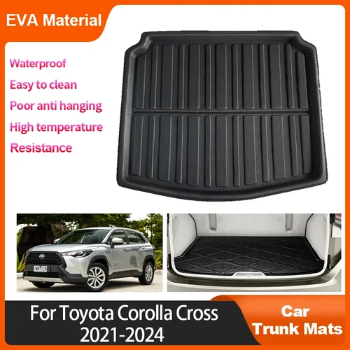 Estera trasera para maletero de coche, accesorios de almacenamiento antideslizantes, protectores impermeables, para Toyota Corolla Cross Hybrid 2024 2023 2022 2021