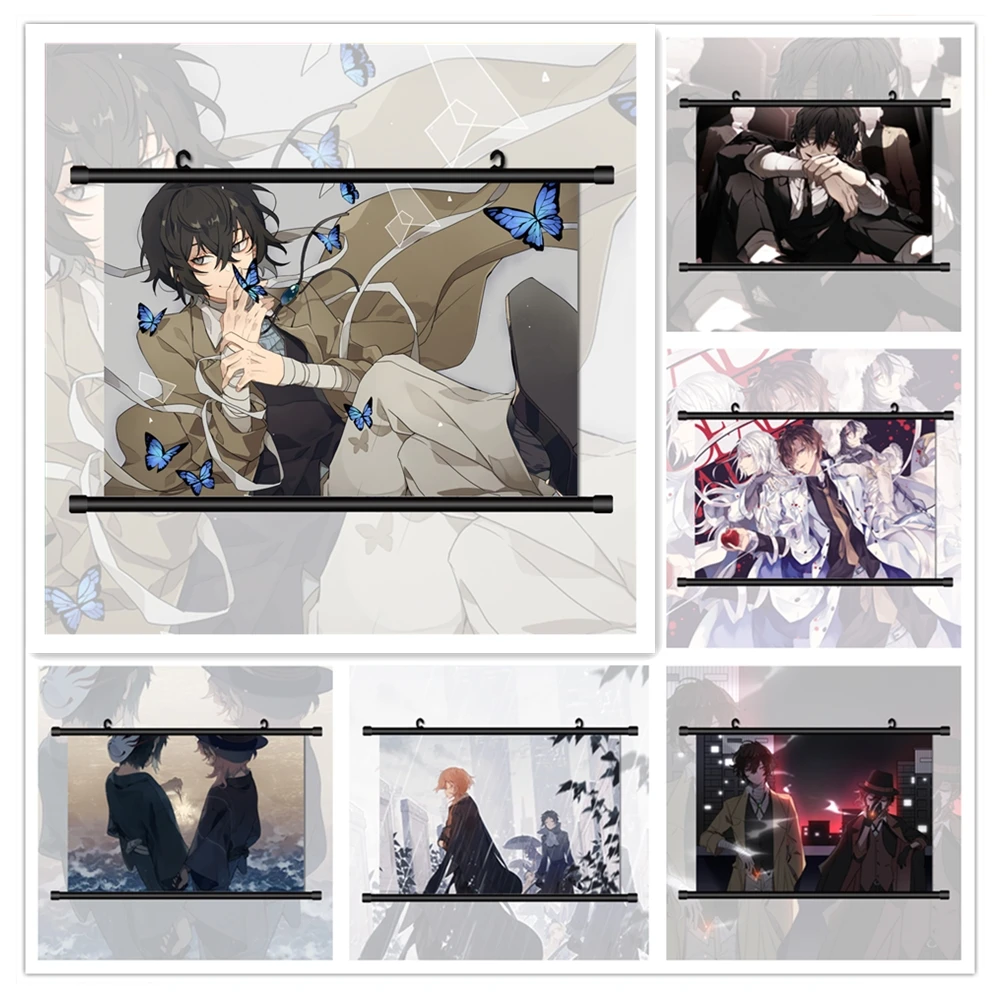 Manga Print Poster Bungou Stray Dogs Dazai Osamu Nakahara Chuuya Akutagawa Pictures for Home Decoration Canvas Painting Wall Art