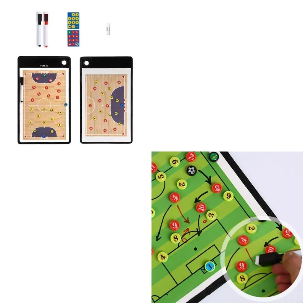 Professional Basketball Strategy Board with Writing Pen and Sheets Set