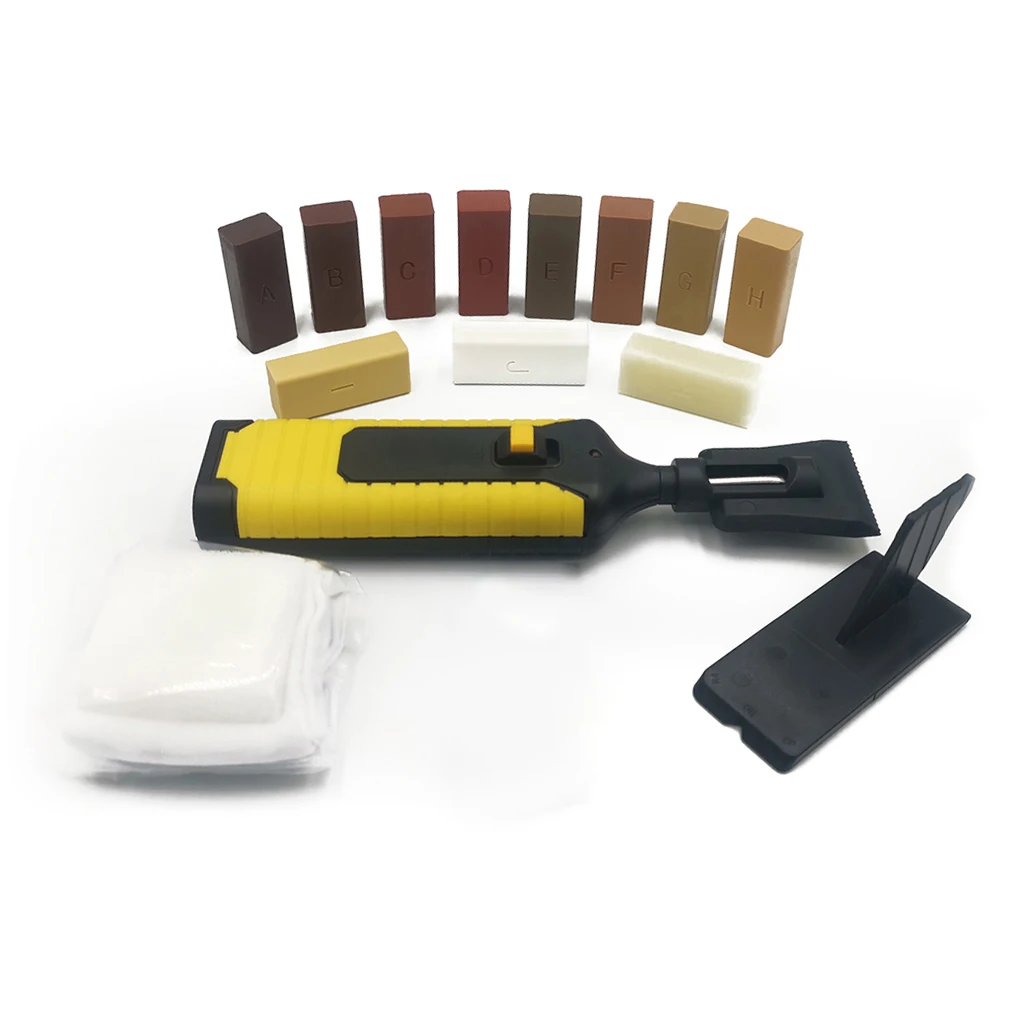 

Laminate Floor Repair Kit Wood Furniture Crack Mending Set with Handheld Melting Tool Flooring Finishing Accessories