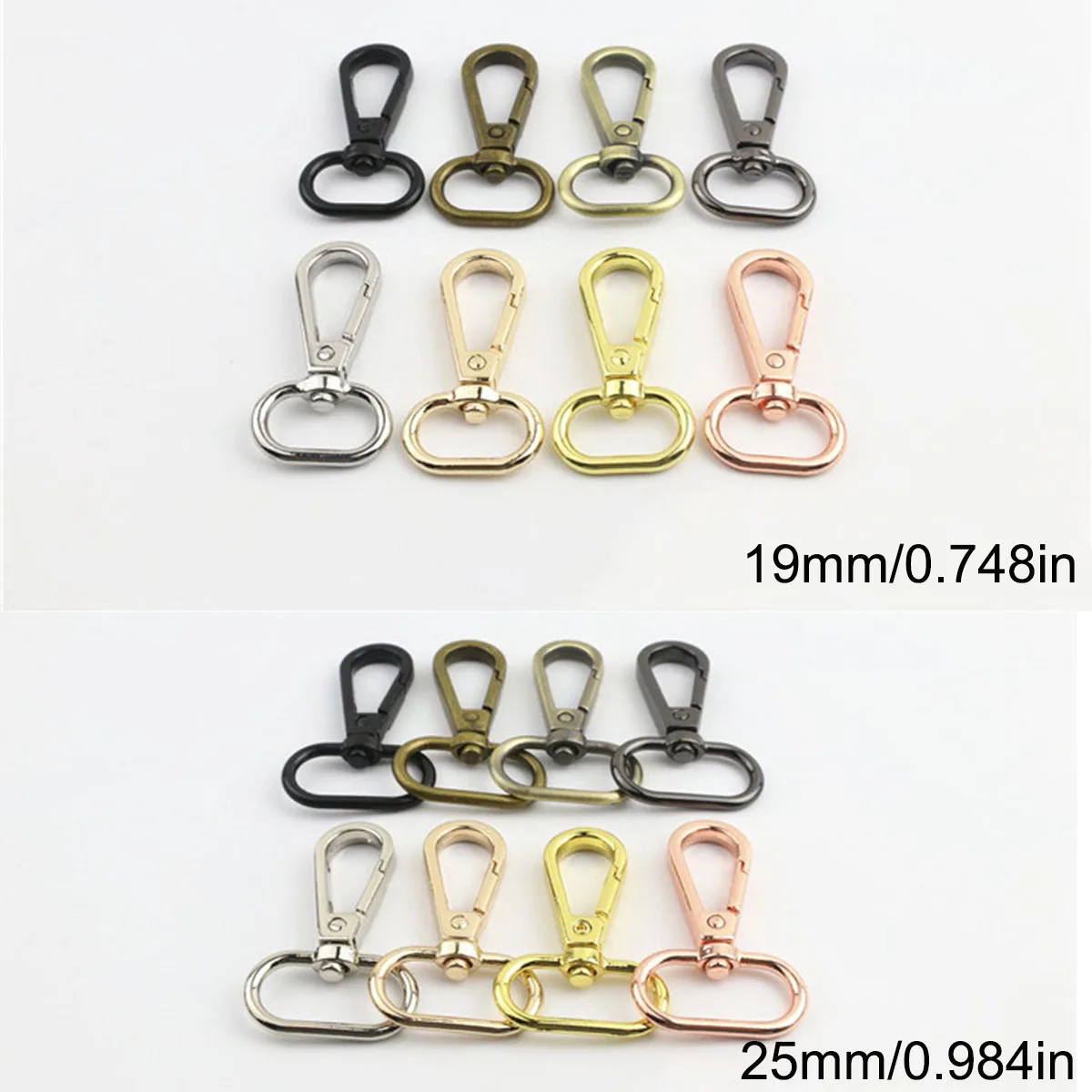 10pcs 16/19/25mm Oval Swivel Lobster Clasp Bag Strap Hook Buckle - Durable Snap Hooks Key Chain Trigger Buckles Accessory