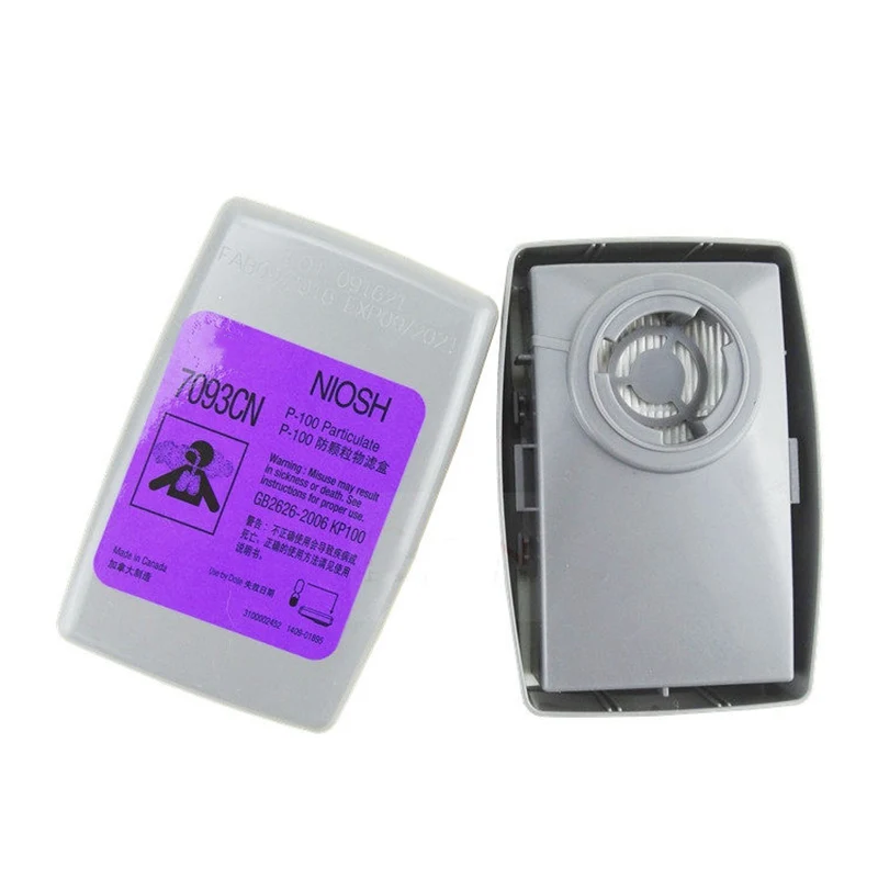 

2pcs 7093CN P100 Gas Cartridge Filter Protect Against Particulates/Welding Smoke Fit for 6200/7502 Mask Replaceable Filter Box