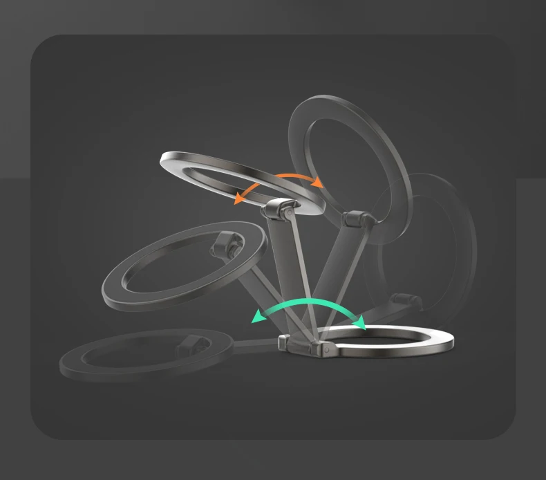 Faltbarer Doppelseitiger Magnetischer Handyhalter für Magsafe Fitnessstudio Laufband Universeller Klappbarer Autohalter Magnetischer Smartphone-Ständer – Detail 10