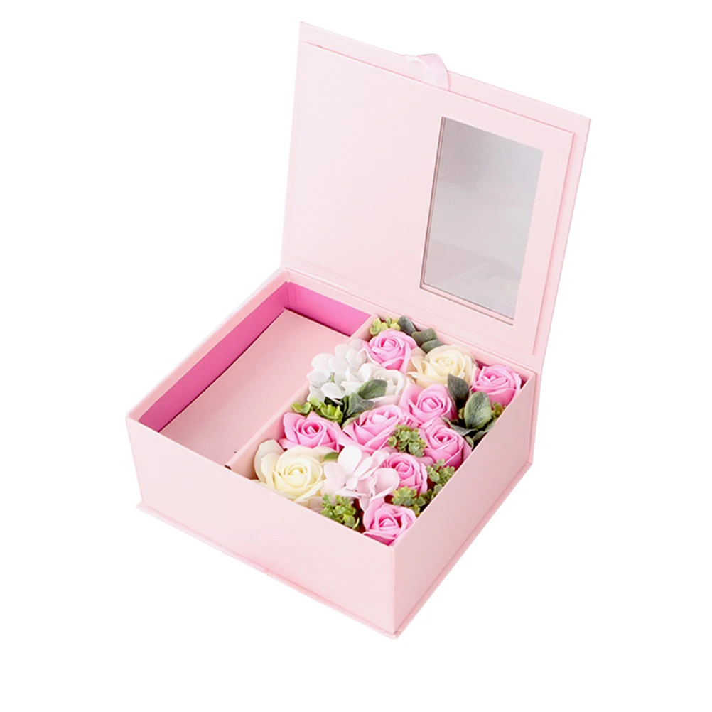 

1pc Soap Rose Box Simulated Flower Valentine'S Day Creative Gift For Girlfriend Wife Mother Pink Elegant Decoration Wedding Home