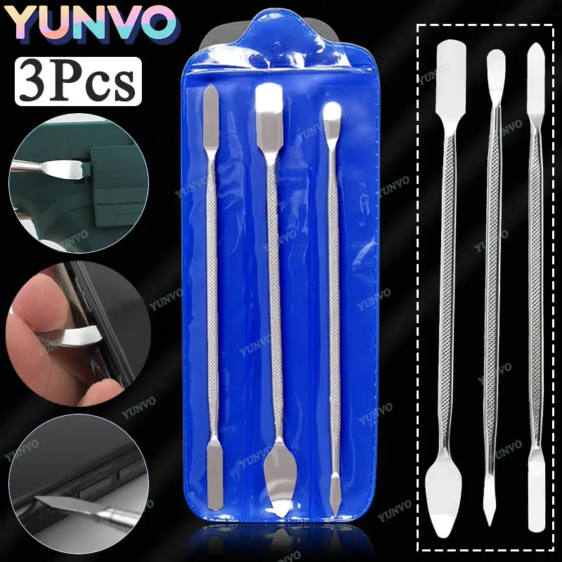 3Pcs Metal Opening Repair Pry Tools Double-Headed Disassembling Kits Disassemble Crowbar Tool for Phones Screen Tablets