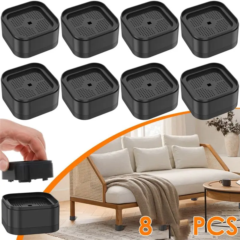 ABRW-8/16 Pezzi Rialzi per Mobili Resistenti, Supporti Antiscivolo per Letti, Sedie e Tavoli