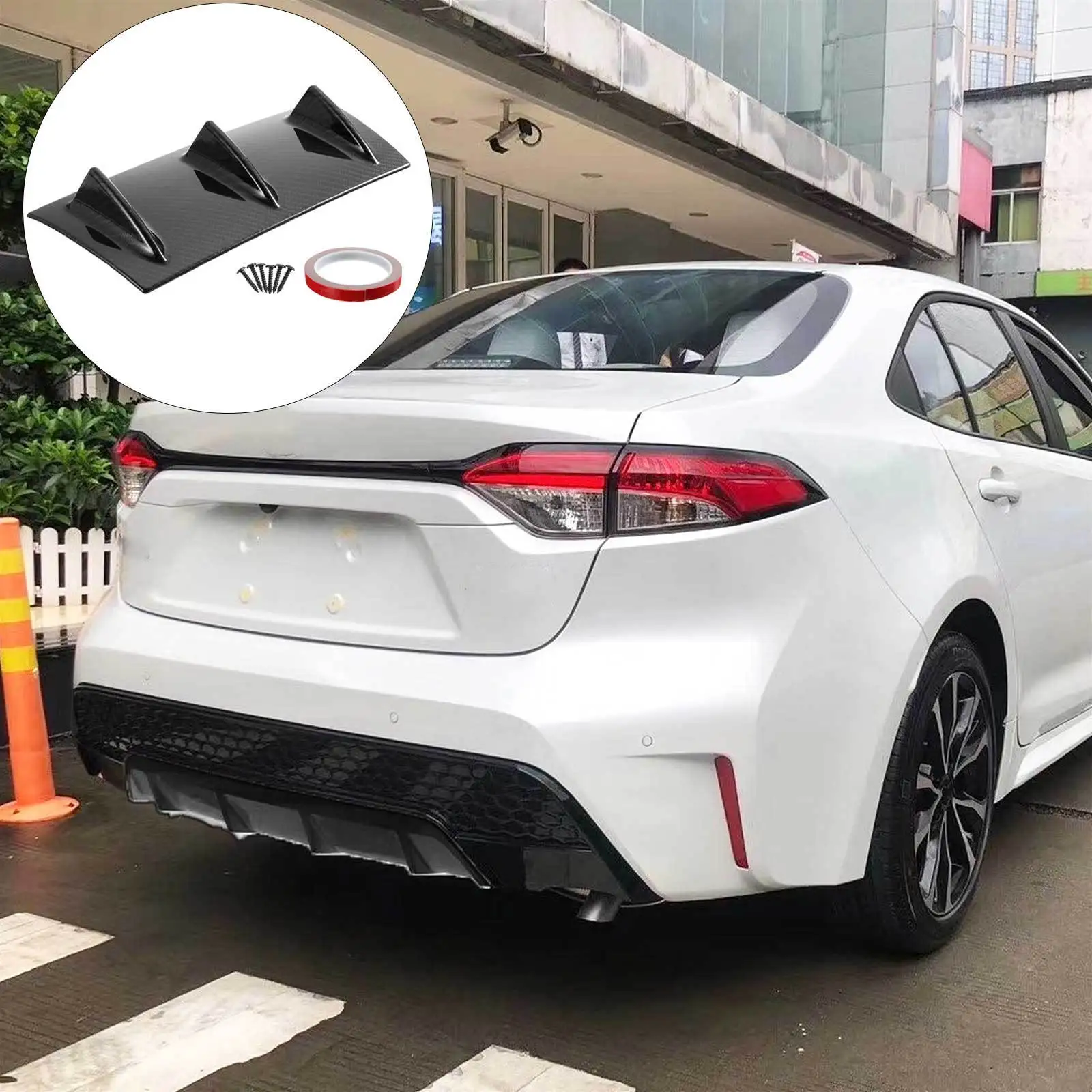 

1pc Car Rear Bumper Diffuser Spoiler Durable Abs Plastic Universal Suv Rear Vehicle Exterior Parts Noise