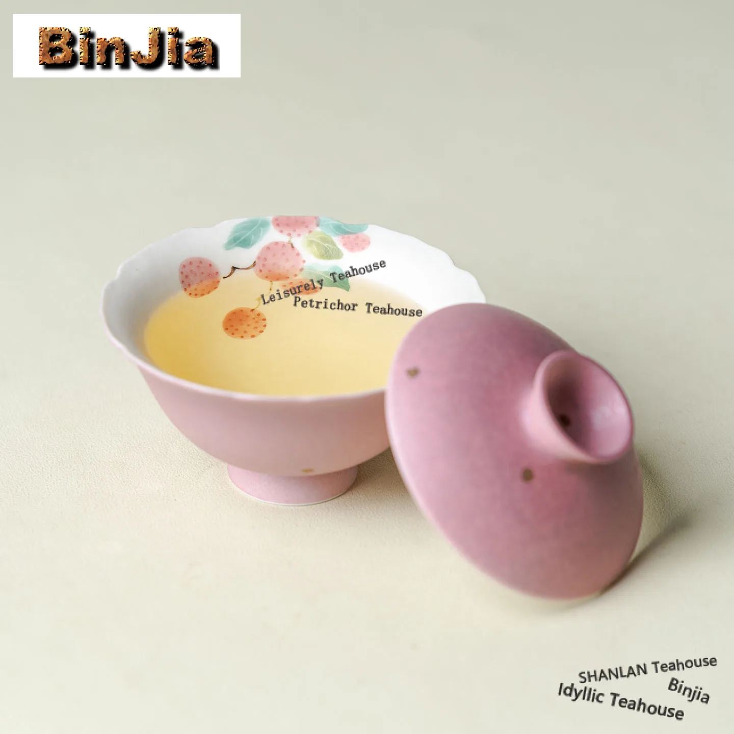 90ml Hand-painted Lychee Gaiwan Aesthetic Tea Tureen Household Tea Bowl With Lid Kit Tea Maker Cover Bowl For Tea Supplies Gift