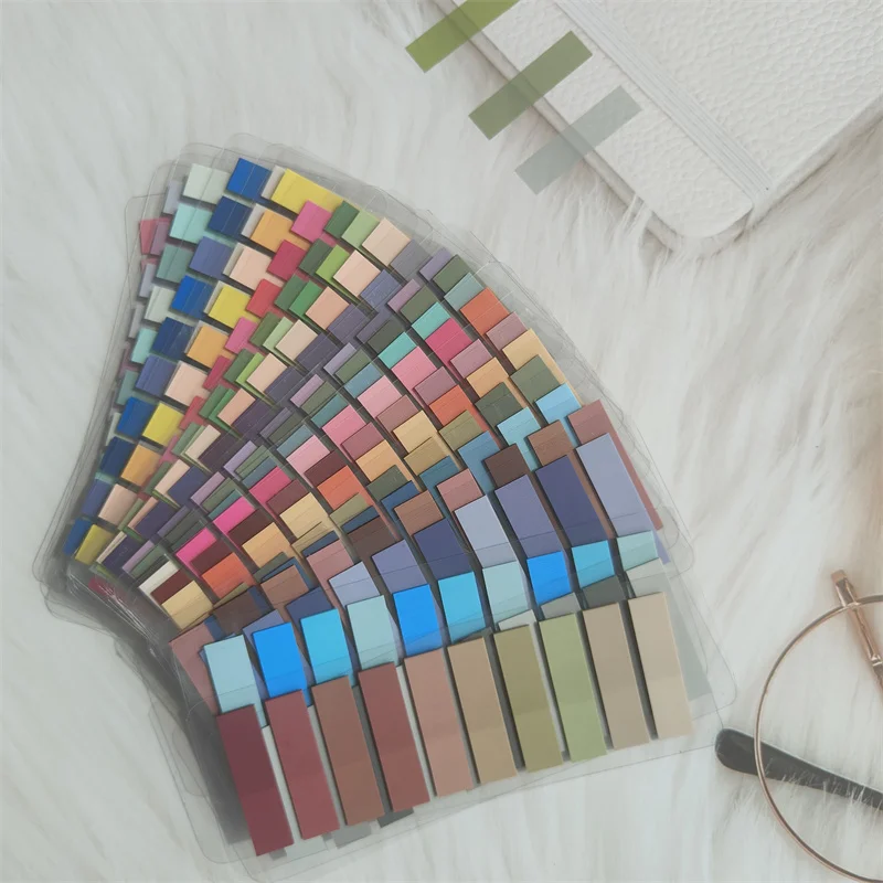 24 Packs 4800Pcs Page Marking Sticky Note Tabs PET Page Markers Transparent Classify File Label Memo Stickers for Office