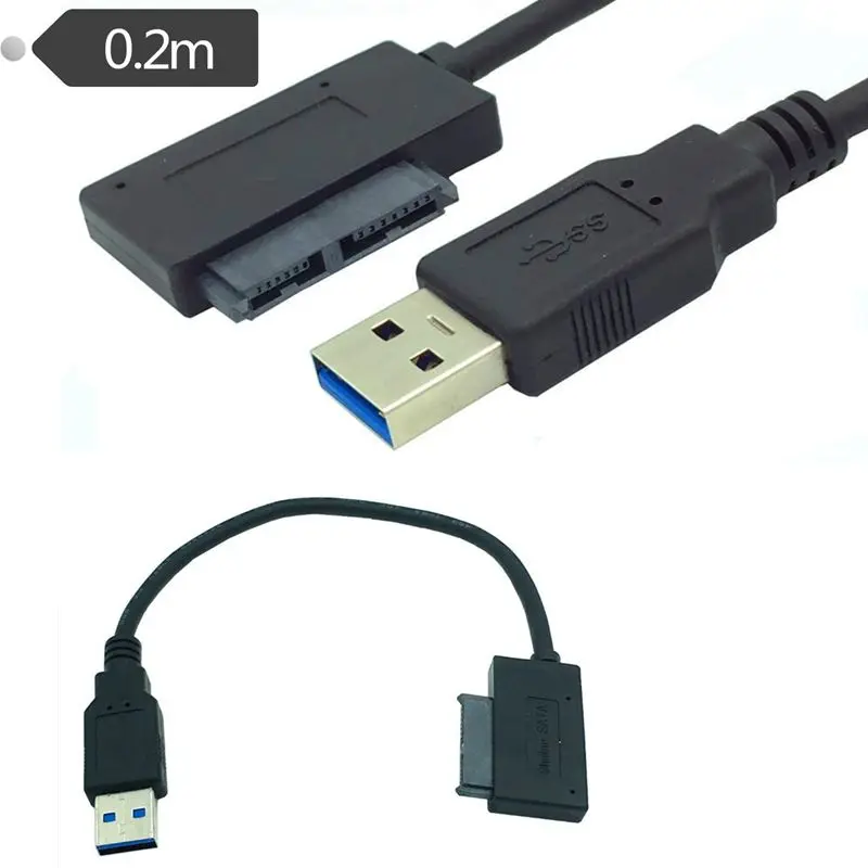 

SATA To USB 3.0 Hard Drive Adapter Data Cable Laptop External Optical Drive Box 12.7mm9.5mm Easy Drive Cable