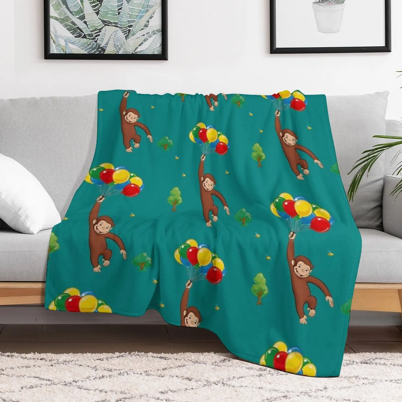 Ballon - nieuwsgierige George werpdeken