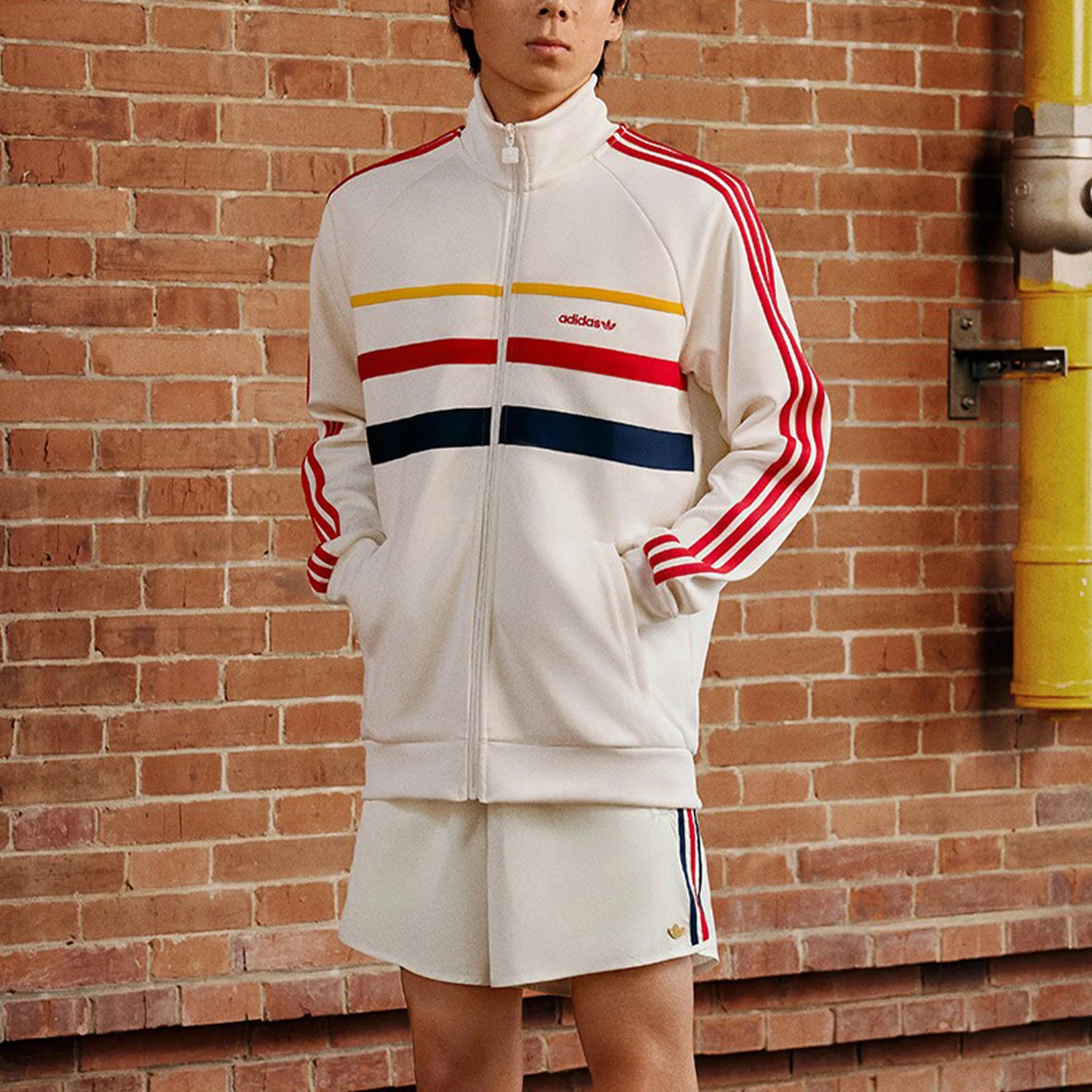 Adidas genuine genuine Three Stripes Men's Sporty Casual Loose Stand Collar Jacket IW3233
