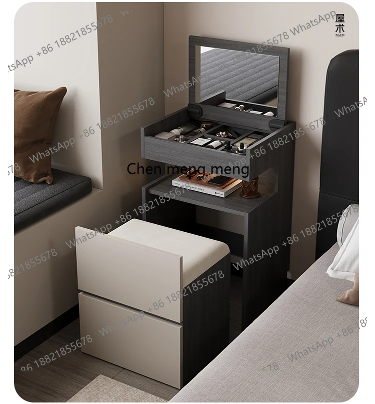 

Итальянский минималистичный комод из цельного дерева, небольшой 50 см, прикроватный угловой шкаф для спальни, столик для макияжа из орехового дерева