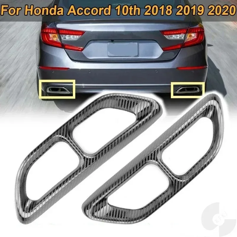 Für 18-21 Zehnte Generation Accord Klasse Edelstahl Auto Hinten Auspuff Rohr Abdeckung Trim Schwanz Throat Rahmen