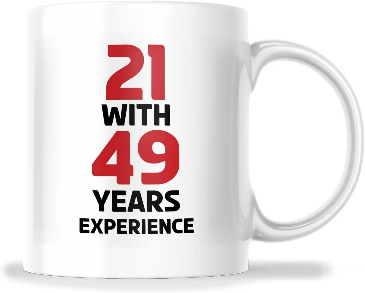 

21 с 49-летним опытом, кружка, подарок на 70-летие, отличный подарок на праздник, день рождения, Рождество, керамическая чашка премиум-класса