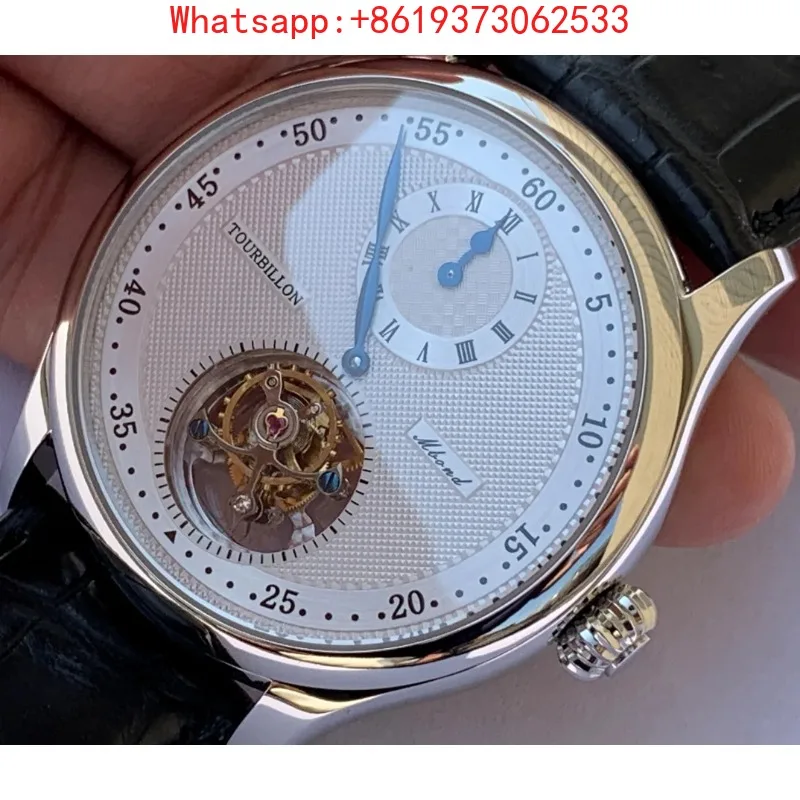 

42mm Men's Watch ST8006 Tourbillon Watch! American Alligator Bamboo Pattern Leather Strap Watch