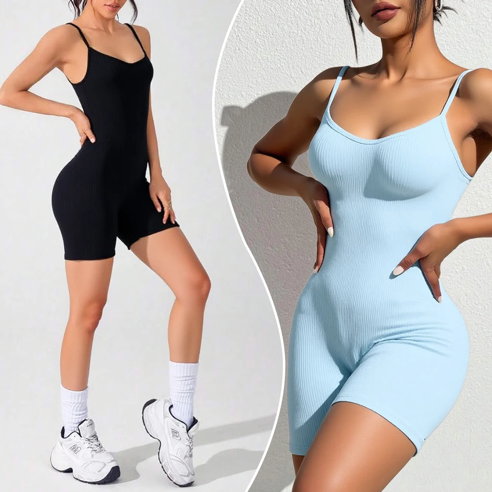 

Женские комбинезоны без рукавов, весна-осень 2024, простой дизайн с квадратным вырезом, однотонные повседневные комбинезоны