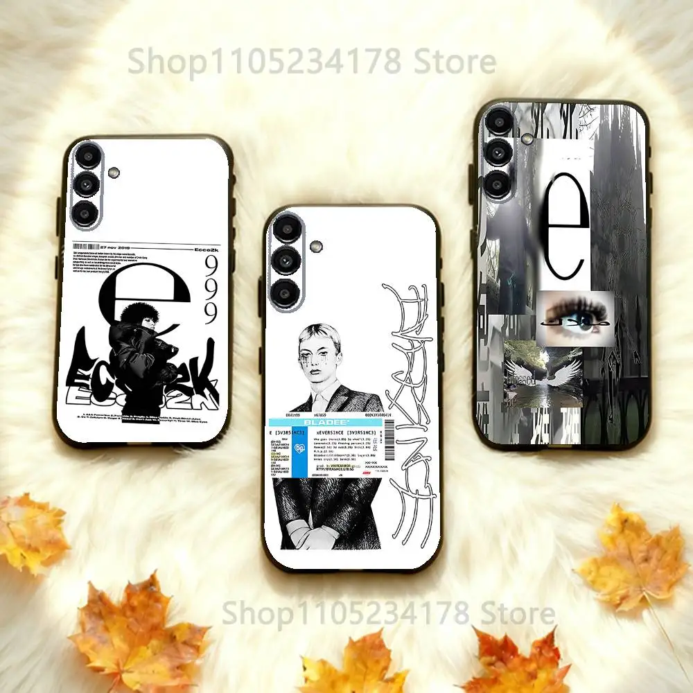 

B-Bladee Crest E-Ecco2K E Phone Case For Samsung Galaxy A73,31,32,72,41,53,52,71,22,5G,Note,J7,8,9 Soft Black Cover