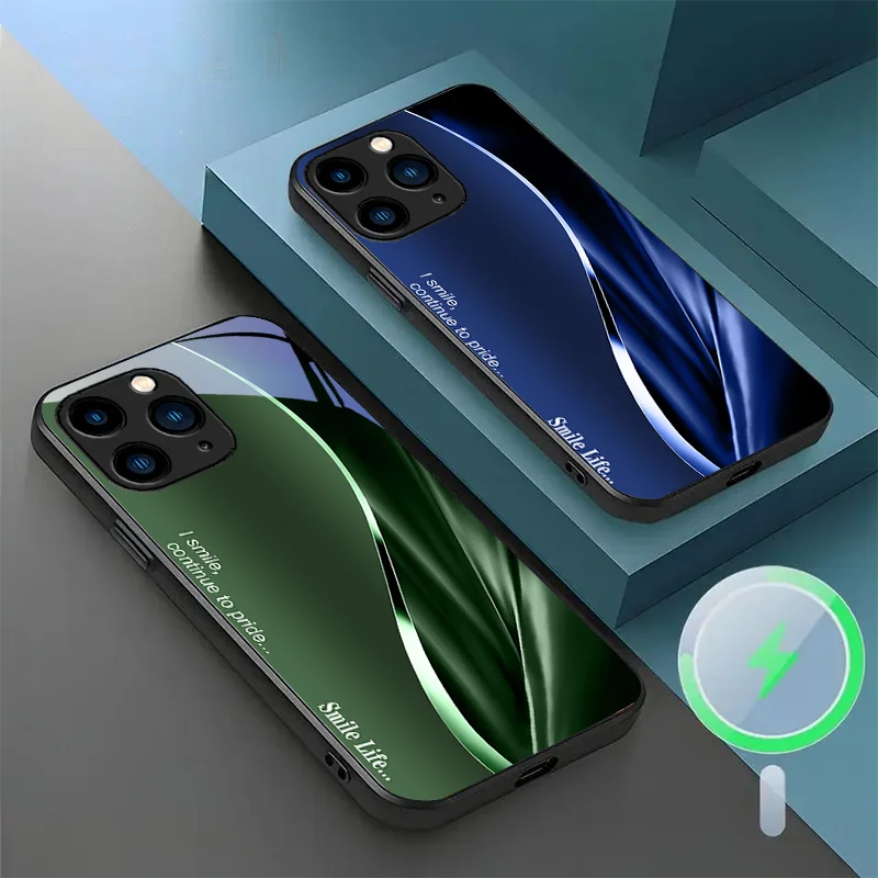 

Magnetic glass phone case For iPhone 14 Pro MAX 15 12 11 X XR 13 16 Light luxury texture first choice business protective cover