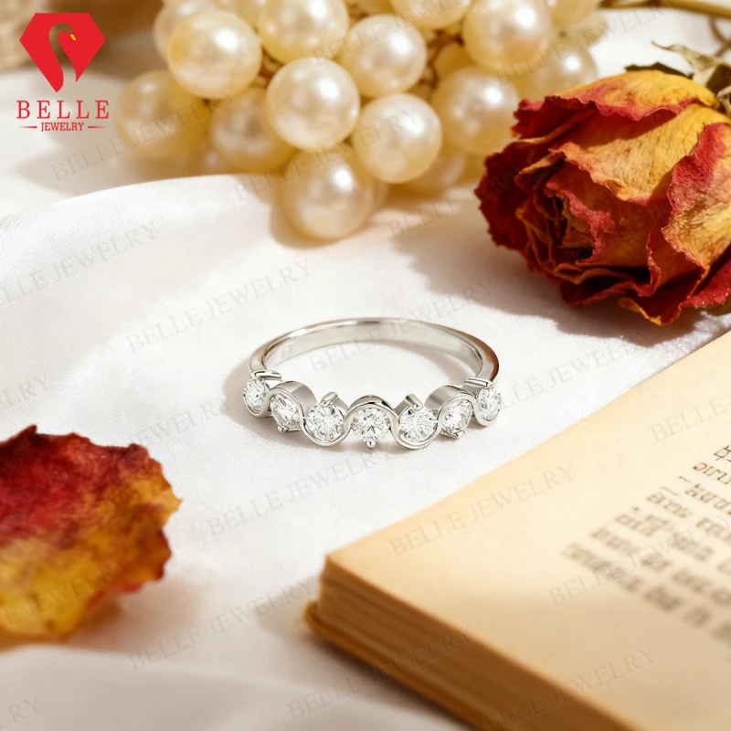 

Круглое кольцо с муассанитом из золота 10 карат/14 карат/18 карат, классические и элегантные украшения из сверкающего камня для женщин, подарок на помолвку или годовщину