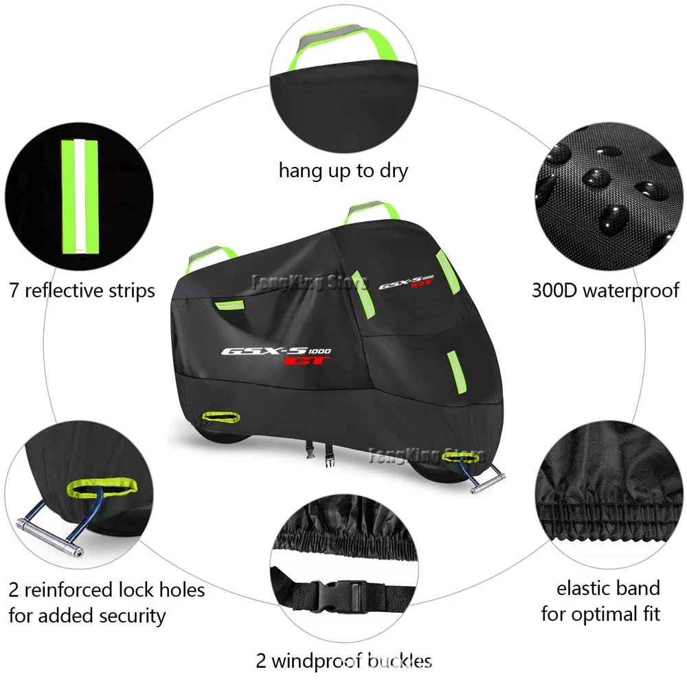 Motorcycle Cover Waterproof Outdoor Scooter UV Protector Rain Cover For GSX-S1000GT GSX S1000GT