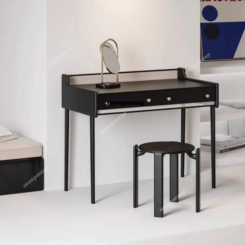 

Brown Black Makeup Vanity Desk Simple European Vintage Modern Makeup Vanity Desk Space Saving Komody Furnitures For Bedroom