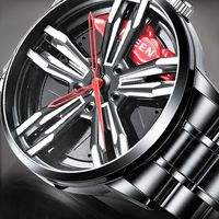 2023 New Racing Watches Men Custom Design Super Car Rim Watch Stainless Steel Black Retro Waterproof Watch Relogio Masculino
