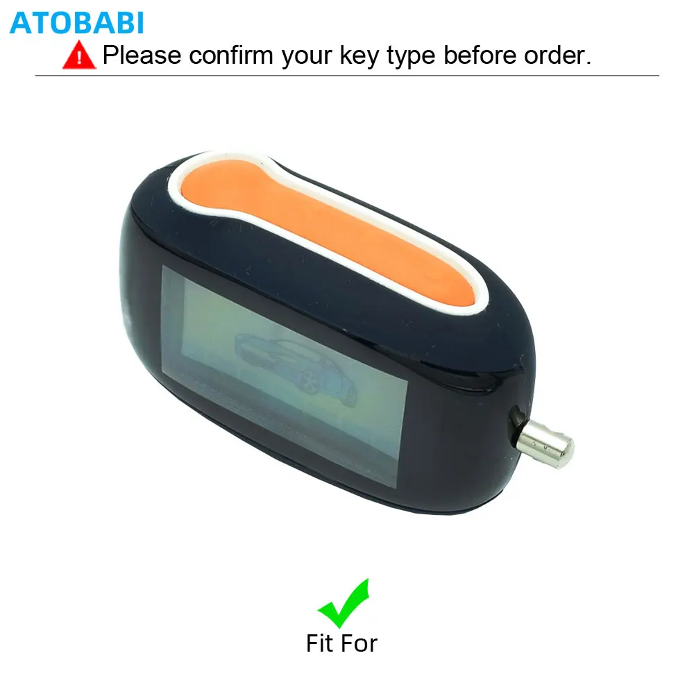 Leather Car Key Case For StarLine B92 B62 B64 B95 Two Way Car Alarm LCD Remote Controller Protect Cover Keychain With Key Ring