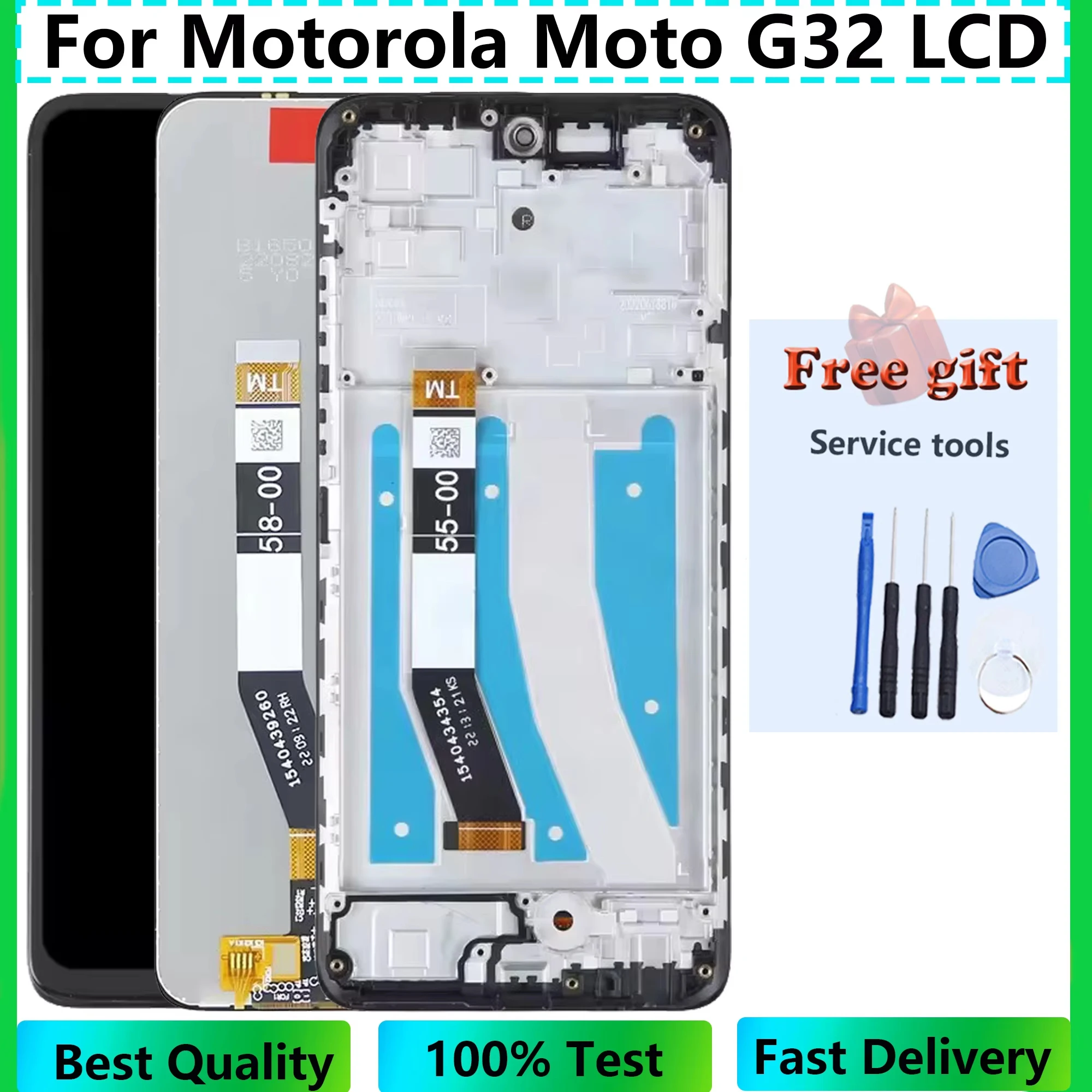 Pantalla For Motorola Moto G32 LCD Display XT2235-2 XT2235-3 Touch Screen Digitizer Assembly Full With Frame Replacement Parts