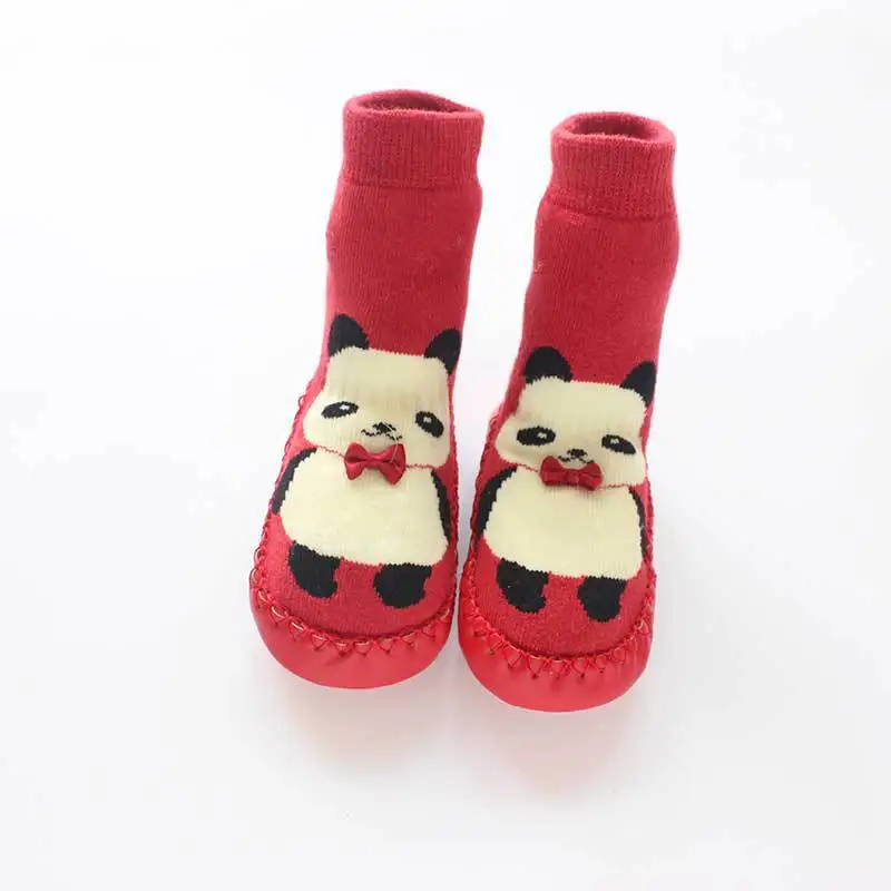 Baby Floor Socks Non-slip Dot Glue Knit Granule Autumn and Winter Cute Cartoon Wool Circle Thickened Toddler Shoes