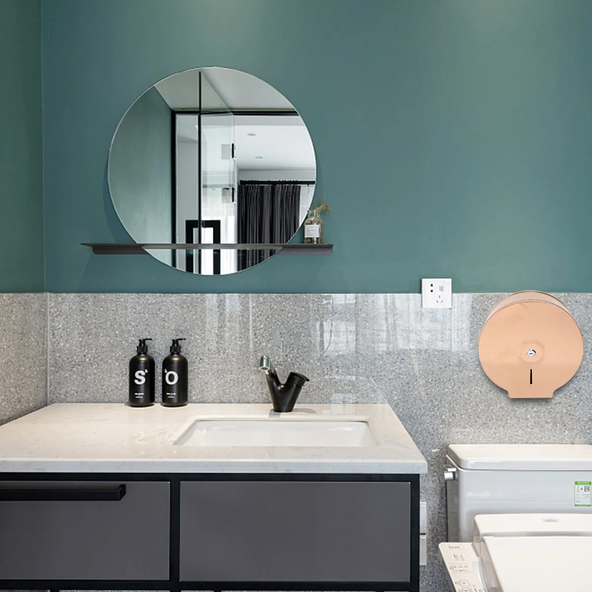 

1 шт. Круглый настенный держатель для салфеток из нержавеющей стали, современный дизайн, диспенсер для бумажных полотенец для дома, ванной комнаты, полка для хранения