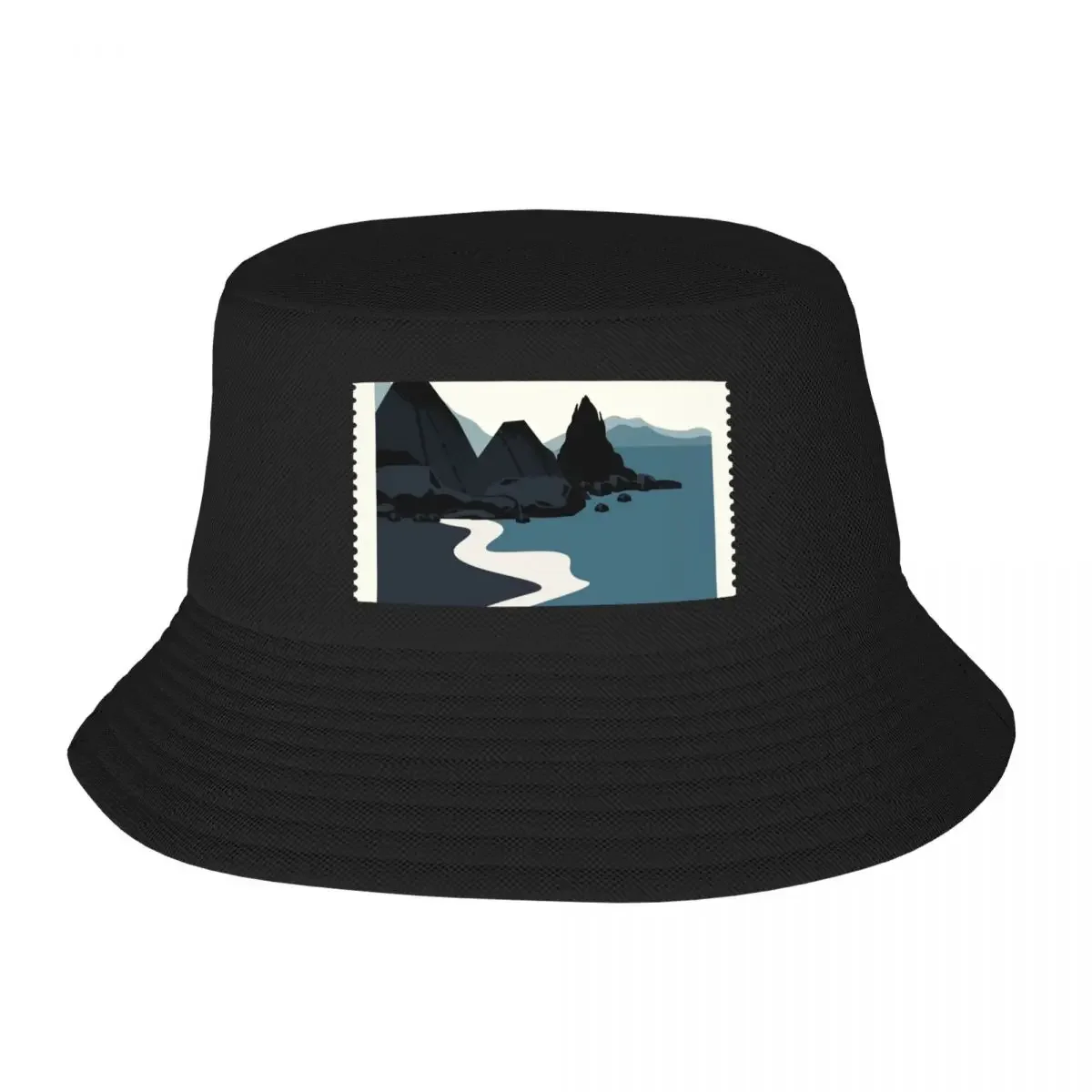 Vik Reynisfjara Black Sand Beach, Iceland Stamp Bucket Hat Anime Hat Beach Bag foam party Hat Women Men's