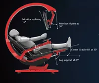 T7 Coding Pod D-xracer Gaming Chair Cockpit Computer Cockpit Reclining With Speakers LED RGB Light