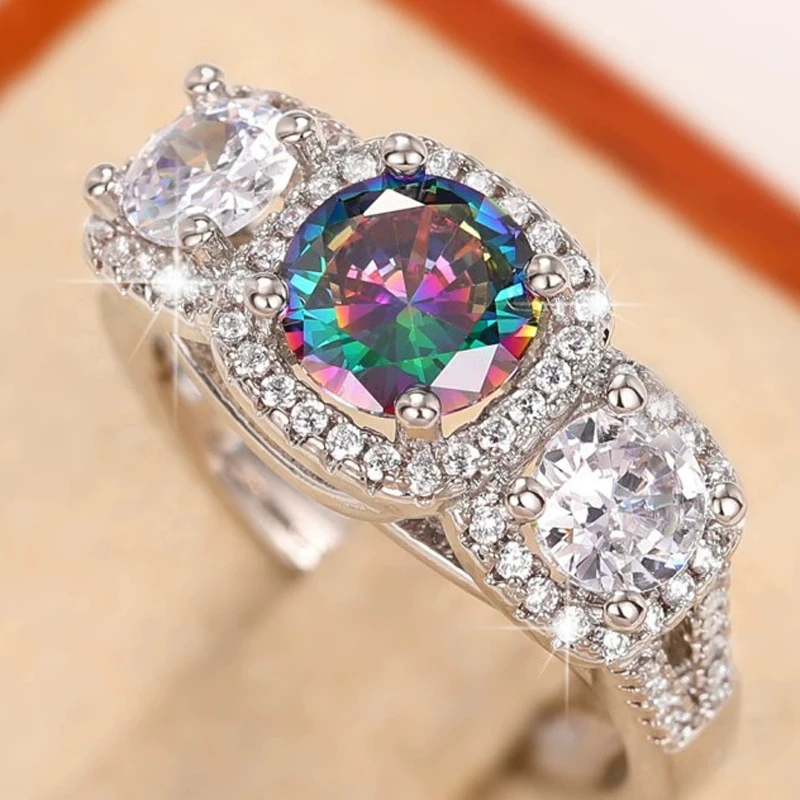 

Красивое красочное стеклянное женское серебряное кольцо с надписью Princess 925, с цирконием, для свадьбы, юбилея, вечеринки, персонализированный подарок, ювелирные изделия