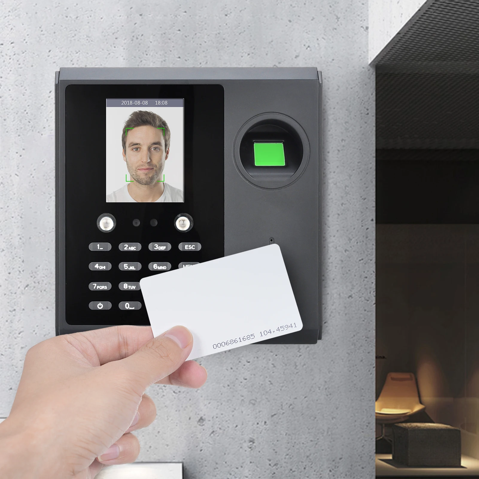 آلة الحضور على مدار الساعة البيومترية للموظفين التعرف السريع 5 لغات نظام دعم TCP/IP وشبكة WIFI