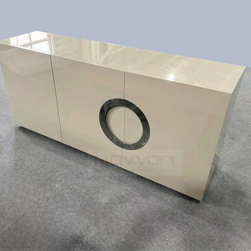 

Modern White TV Cabinet Contemporary Minimalist Wooden Furniture Drawer for Home Multi-Application Living Room Storage