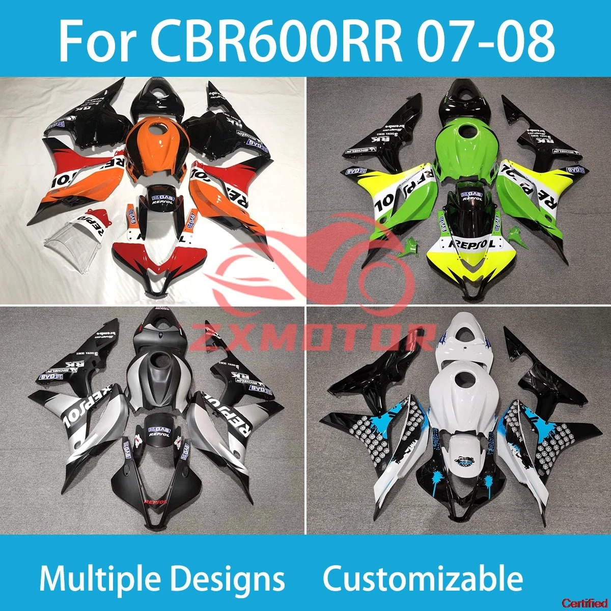 New Fairings Racing Motorcycle CBR600RR 07 08 Full set Body Plastics Covers Fairing Kit for Honda CBR 600RR 2007 2008