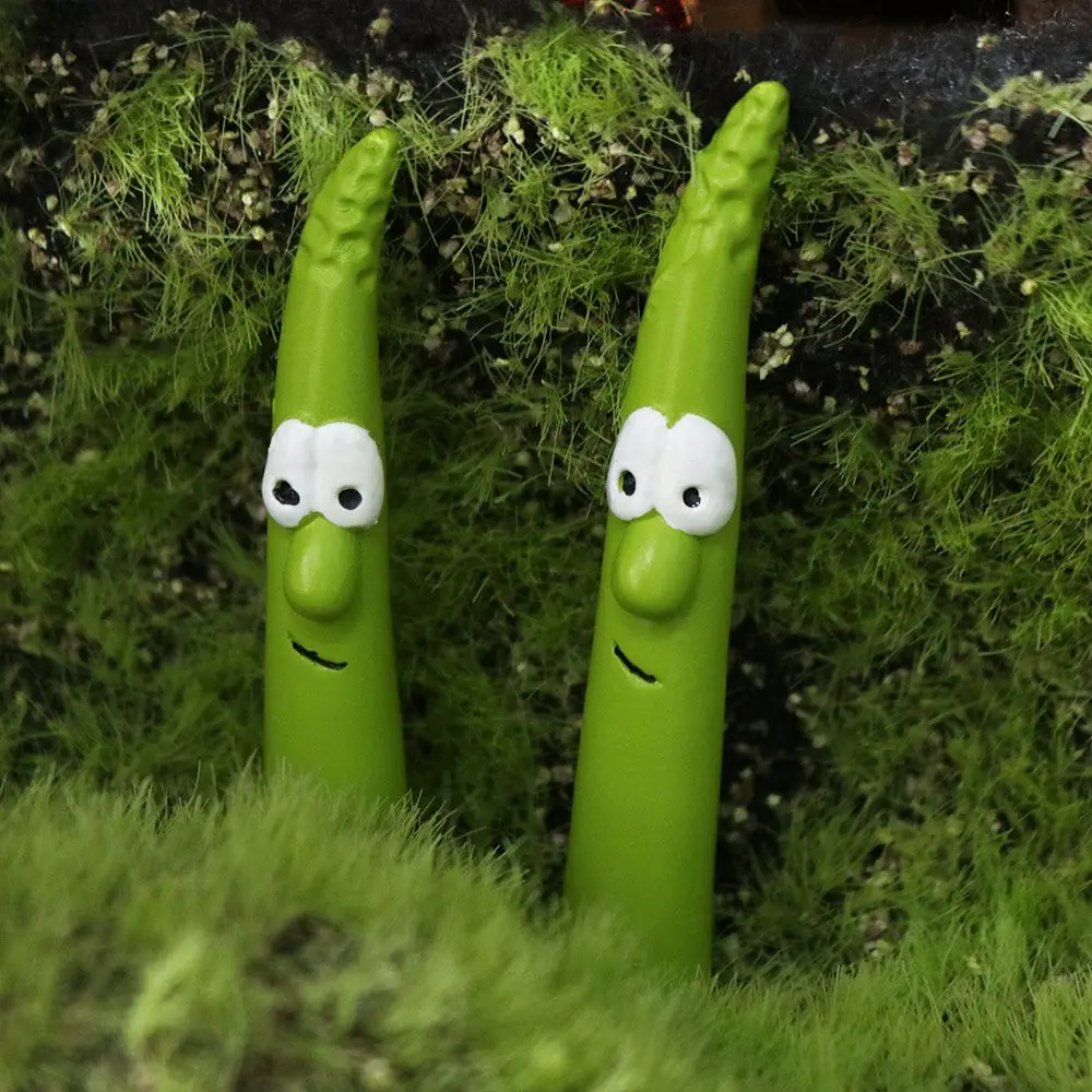 2 pezzi creativi di piante di bambù artigianali fatti a mano espressione carina tiro di bambù pali da giardino artigianato in resina verde