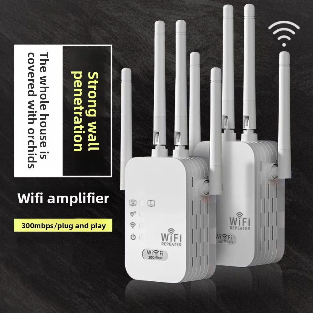 

Белый Wi-Fi усилитель 300 Мбит/с, 2.4 ГГц, беспроводной усилитель сигнала Wi-Fi, ретранслятор Wi-Fi для ЕС/США, для ноутбуков