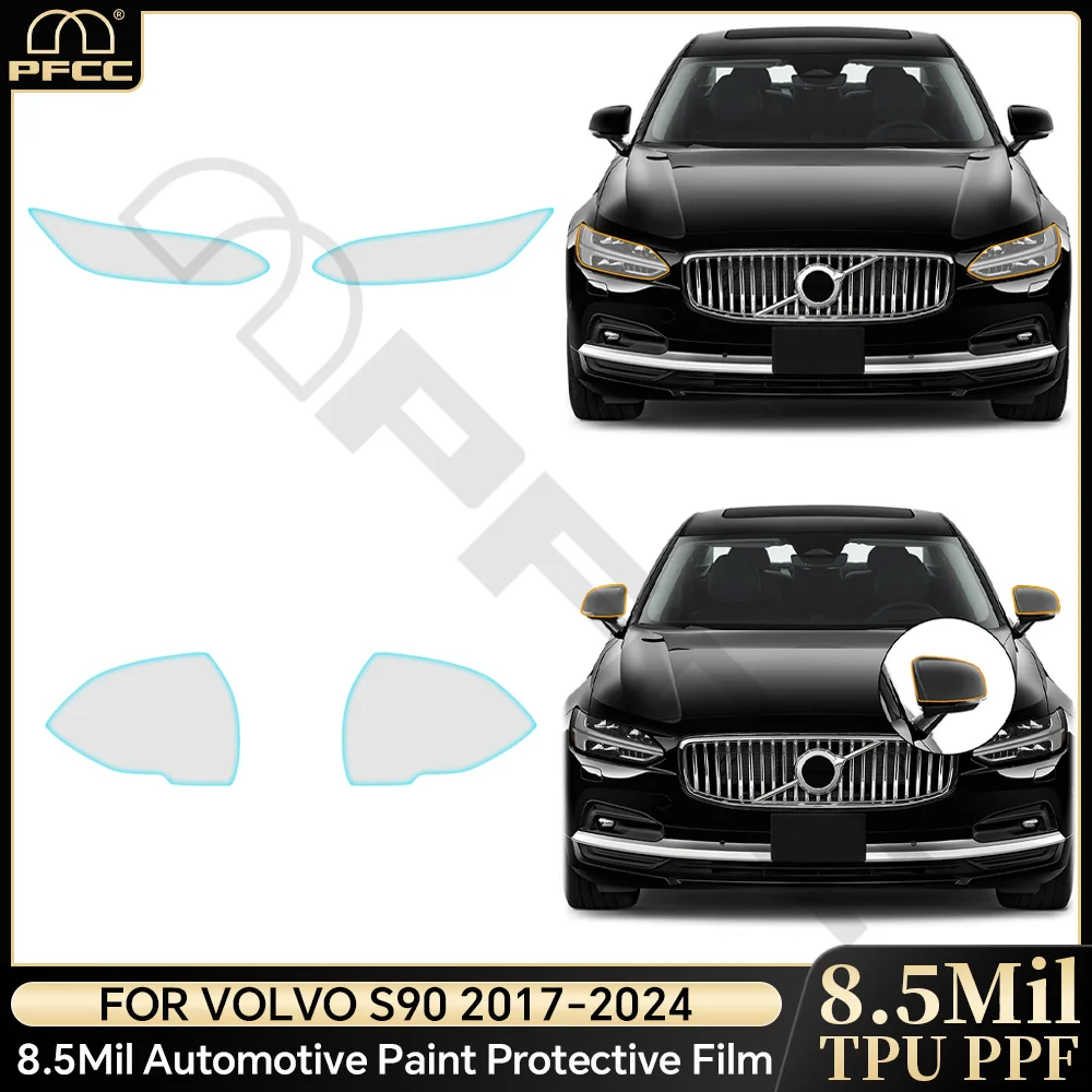 

PPF For Volvo S90 2017-2024 Headlight Rearview Film B Pillars Paint Protection Film Transparent TPU Anti-scratch Repair Refit