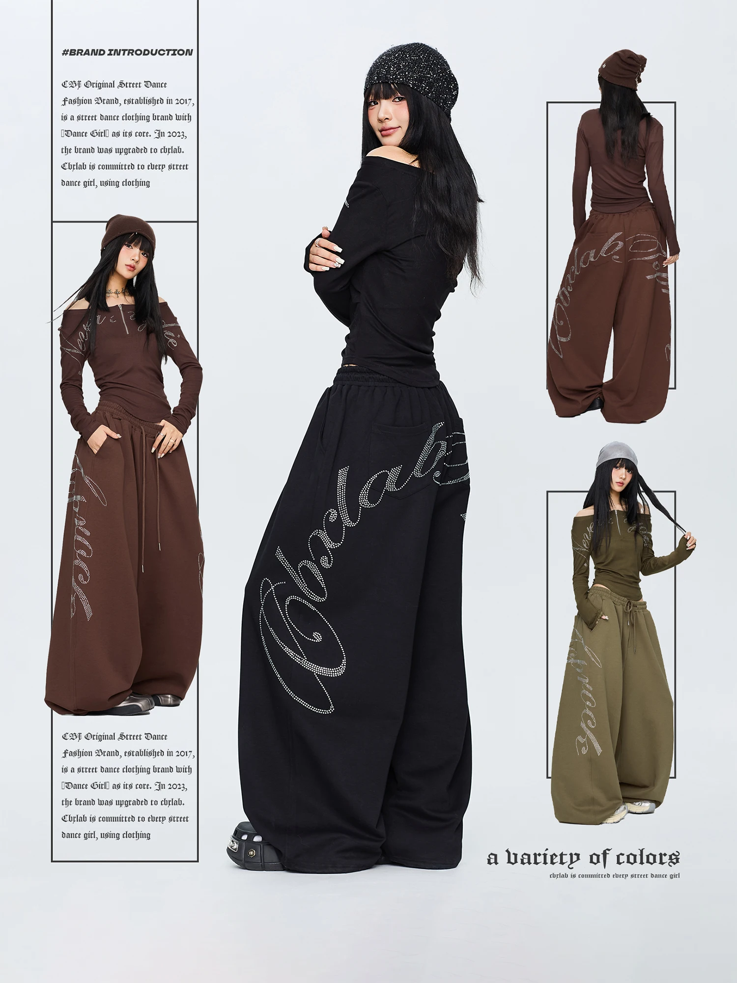 

CBXLAB Street Dance Oversize Sweatpants High Waist Straight Leg Pants for Women's Fitn And Sport Casual Pants