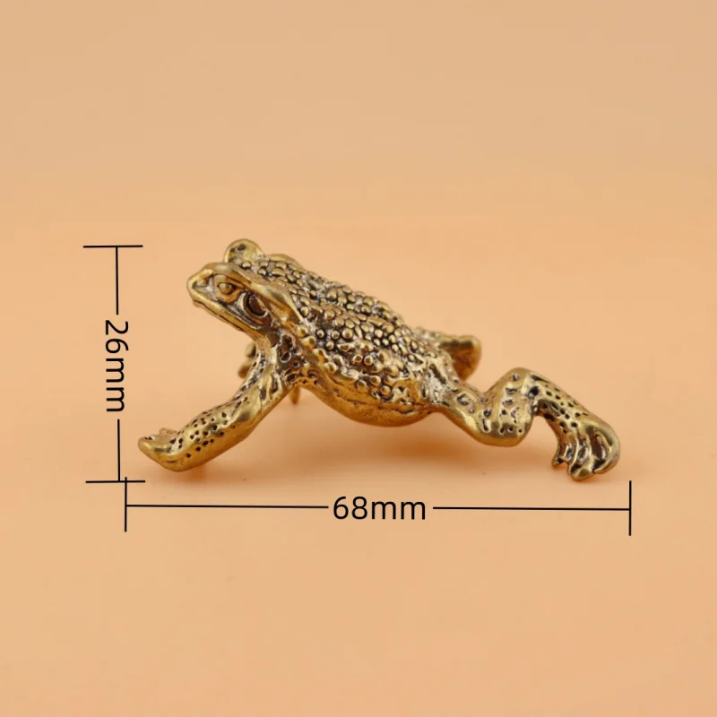 Brass Wealth-Attracting Golden Toad Ornament Three-Legged Golden Cicada Yuanbao Toad Copperware Desktop Tea Pet Decoration Small