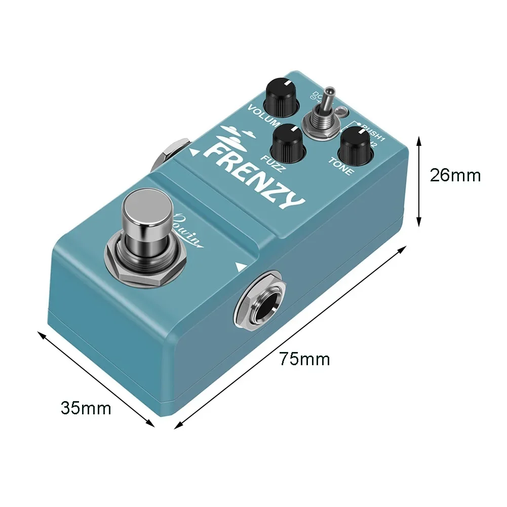 Customizable Bass Guitar Pedal Rowin LN322 FRENZY Electric Guitar Pedal  Classic Fuzz Tone  2 Modes for Personalized Performance