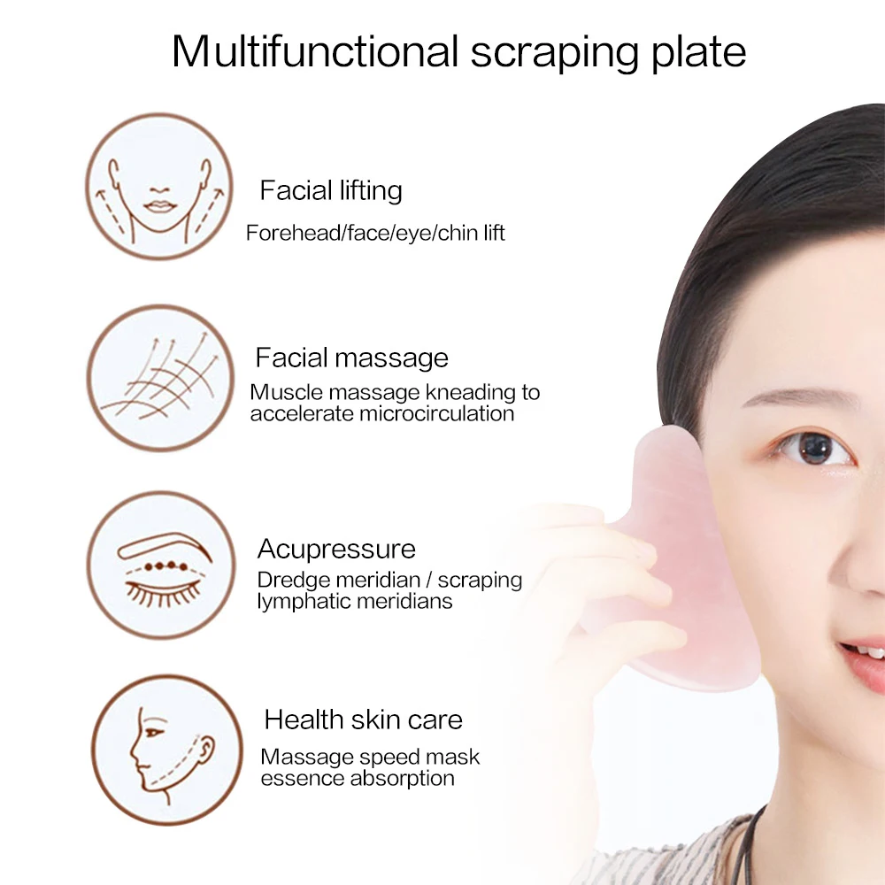 Gua Sha Facial Tools Steen Voor Het Schrapen Van Gezichts-En Spa-Acupunctuurtherapie-Hartvorm Jade Triggerpoint Behandeling Op Gezicht