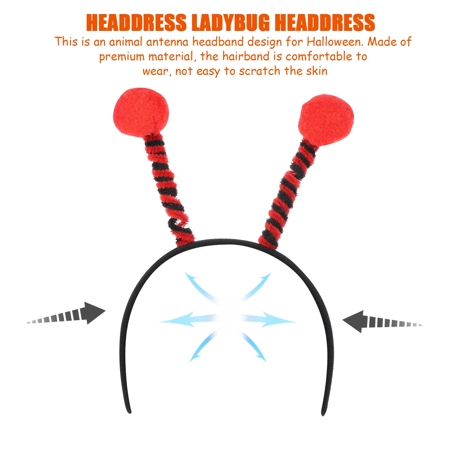 6 Pcs 할로윈 머리 장식 의상 Headb 안테나 머리 후프 여성을위한 설정 어린이 노란색 검은 개미 디자인 경량 파티