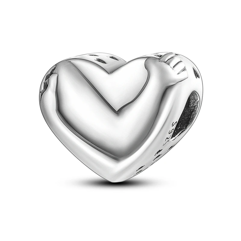 Guarding Love Heart Shape Bead For Woman 925 Sterling Silver Charm Fit Chain Bracelet Making Anniversary Jewelry Gift