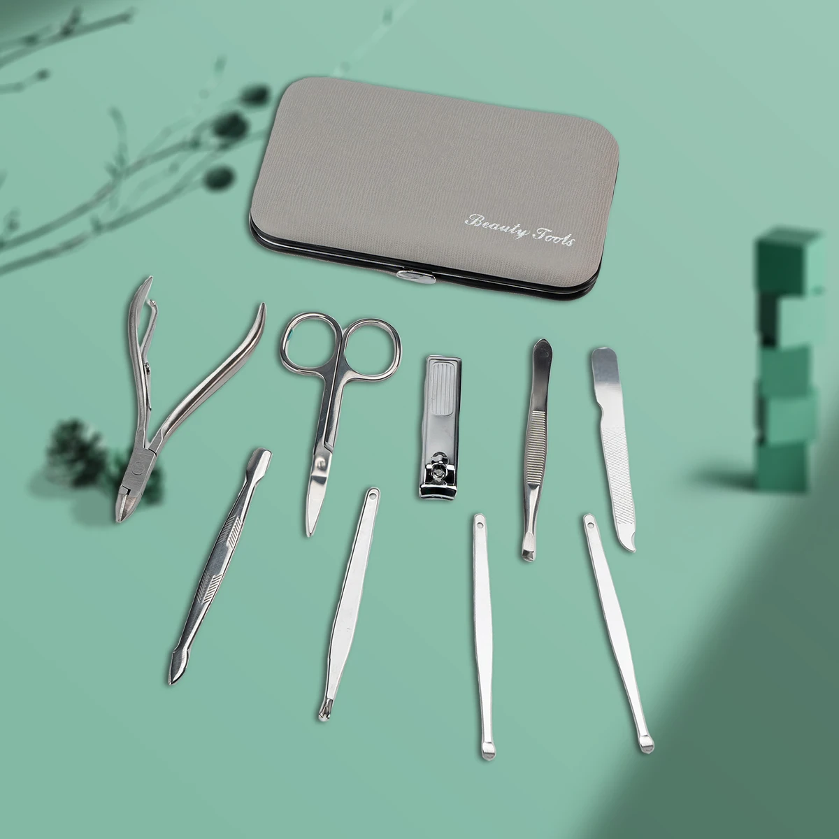 Obcinacz do paznokci do domu 9-częściowy zestaw duży otwieracz do Manicure Unisex Mini kompaktowa pęseta na prezent do brwi